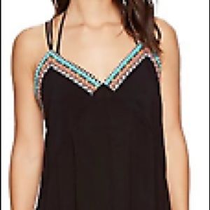 Nanette Lepore swim black tribal romper. NWT size Medium